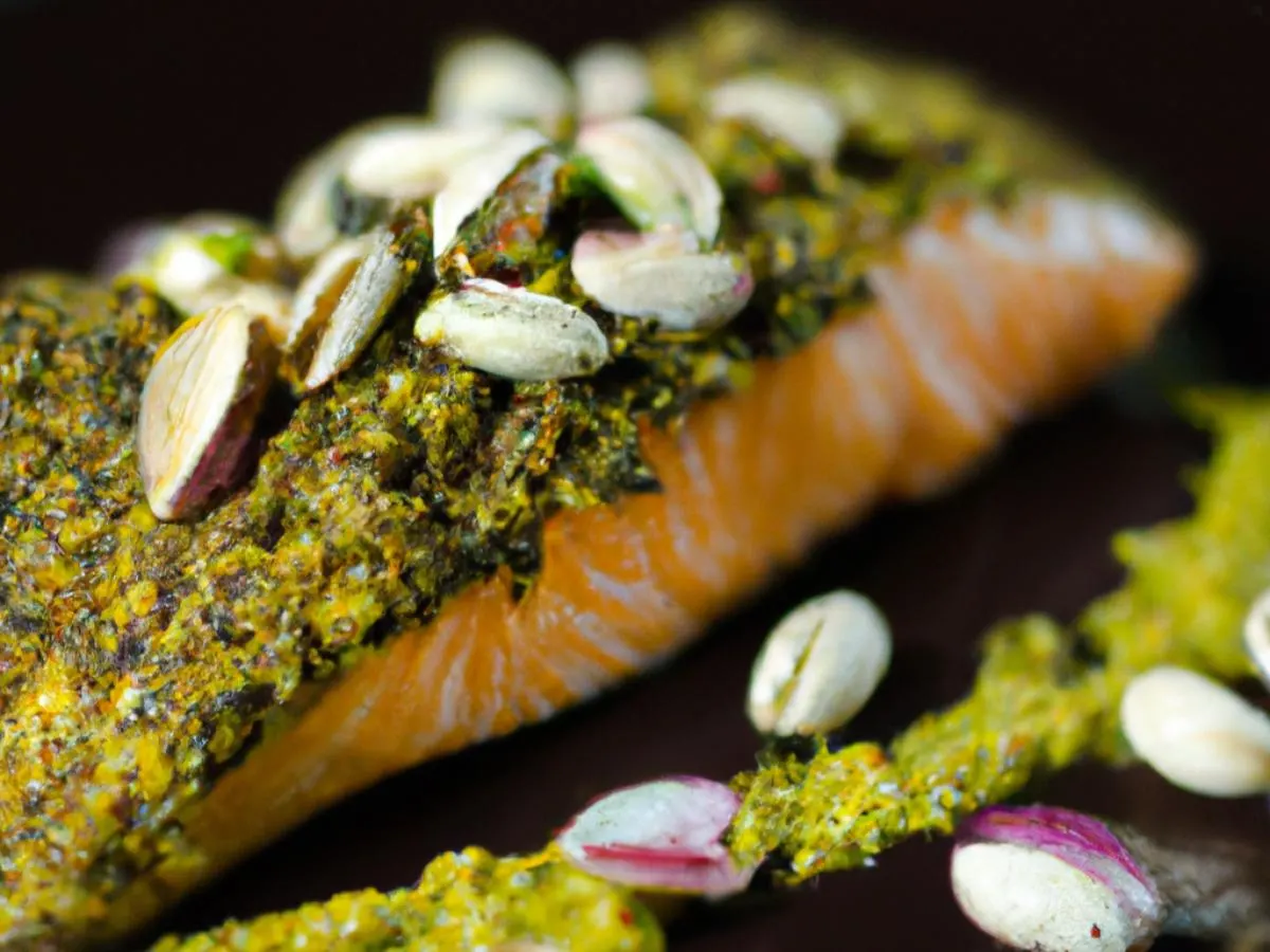 Pistachio-Crusted King Salmon