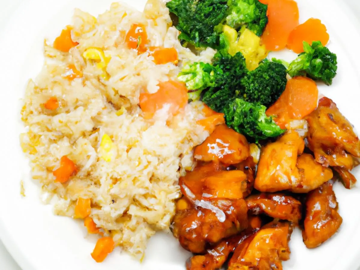Orange Chicken With Fried Rice and Veggies
