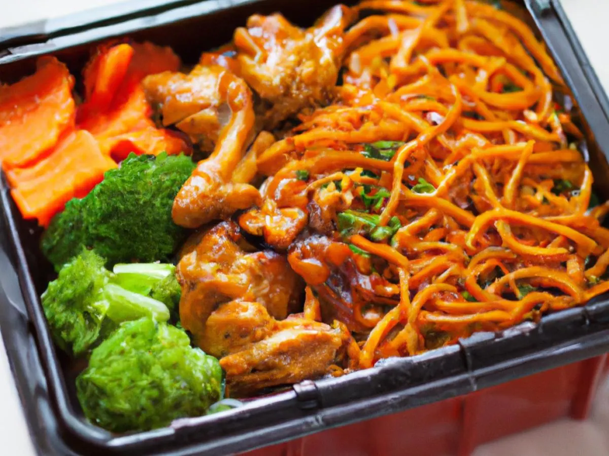 Orange Chicken With Yakisoba Noodles and Veggies