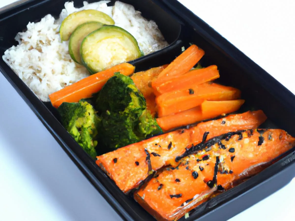 Teriyaki Salmon With White Rice and Veggies