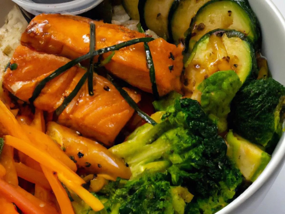 Teriyaki Salmon Power Bowl (Veggies Only)
