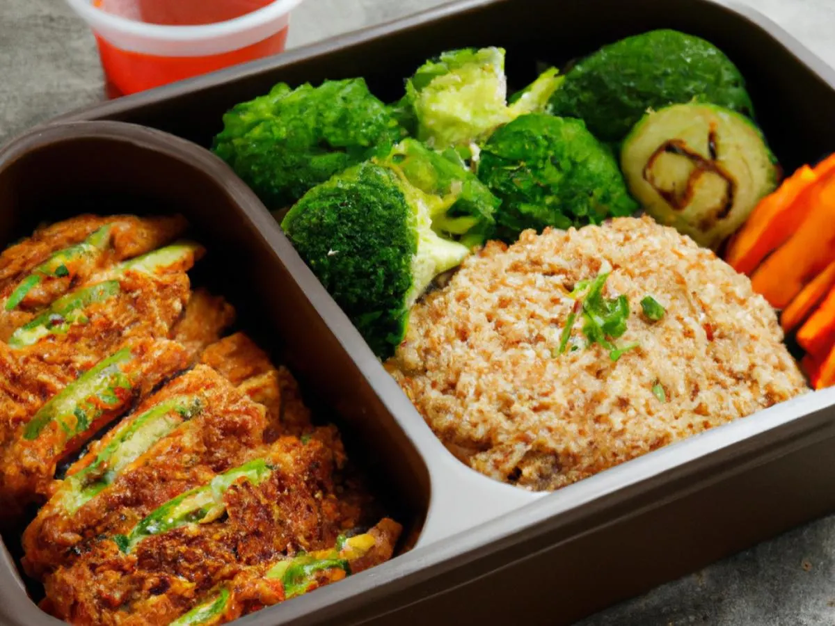Chicken Katsu With Brown Rice and Veggies