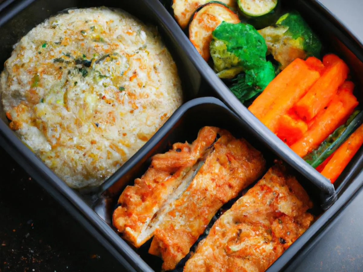 Chicken Katsu With Fried Rice and Veggies