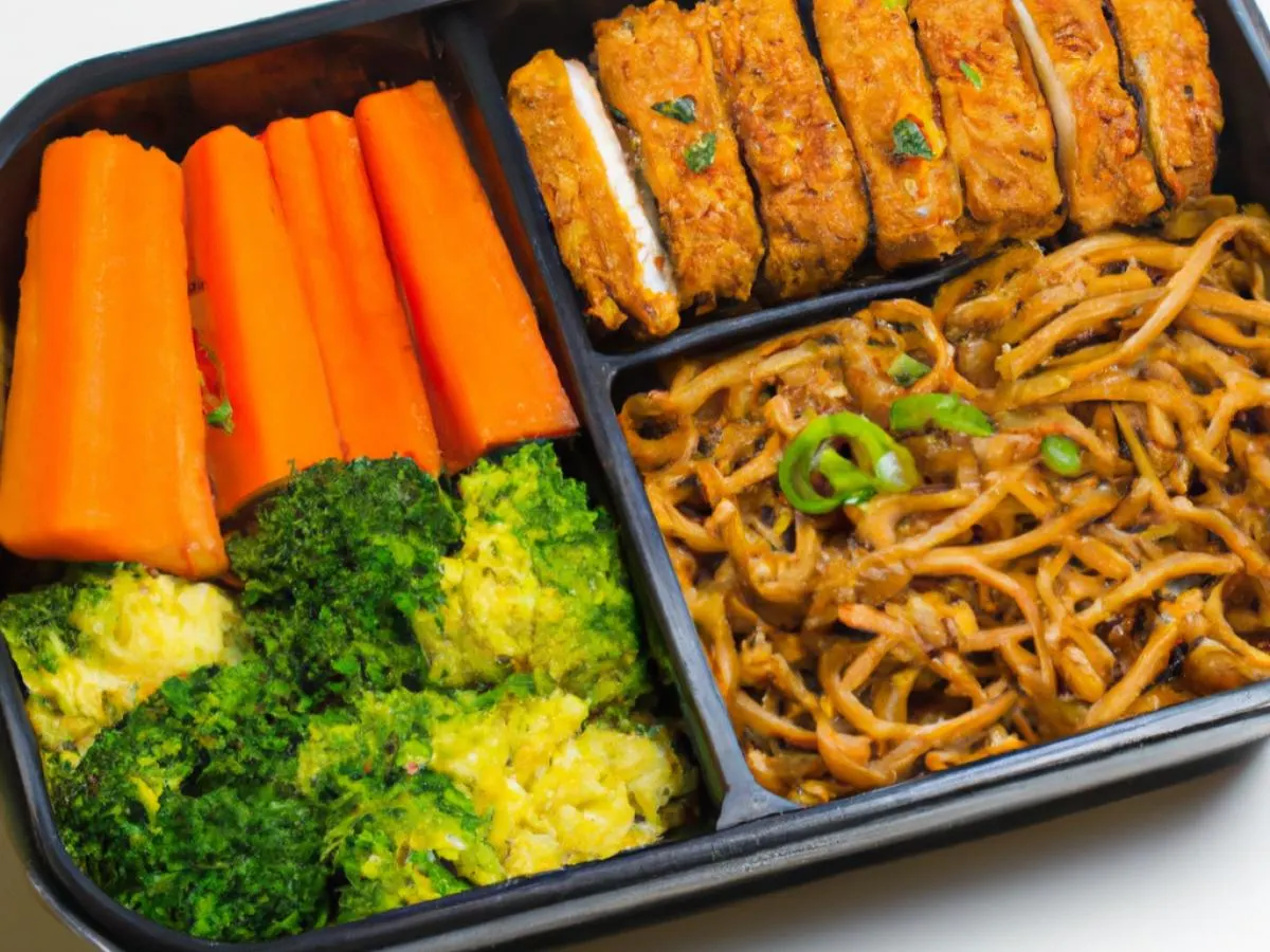 Chicken Katsu With Yakisoba Noodles and Veggies