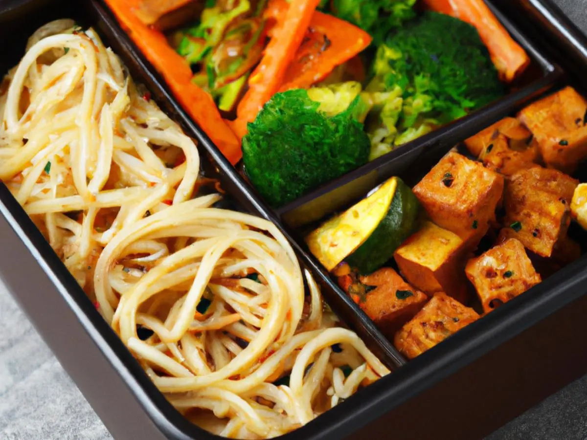 Spicy Tofu Teriyaki Yakisoba Style with Stir fried Veggies