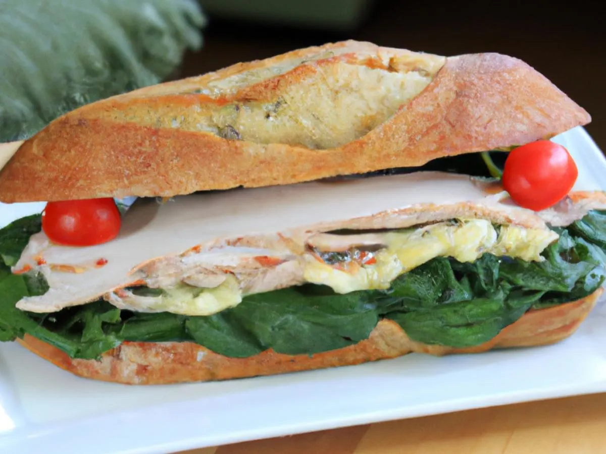 Turkey and Spinach Sandwich with Kettle Chips and Chocolate Chip Cookie