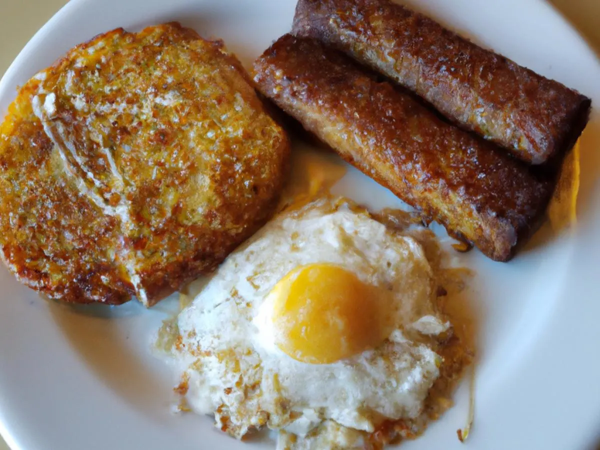 Eggs and Veggie Sausage Box with Fruits and Hash
