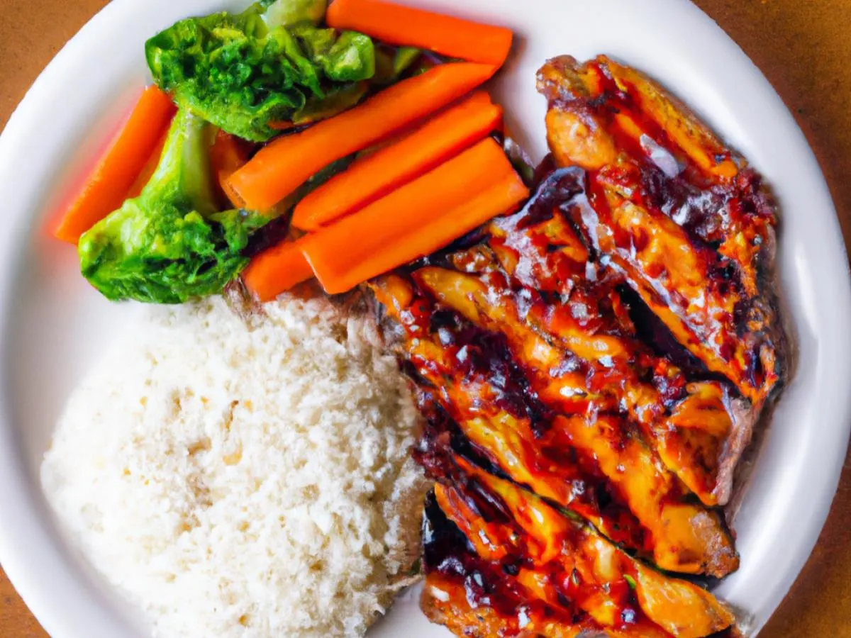 Spicy Chicken Teriyaki With White Rice and Veggies Spicy Chicken Teriyaki With White Rice and Veggies