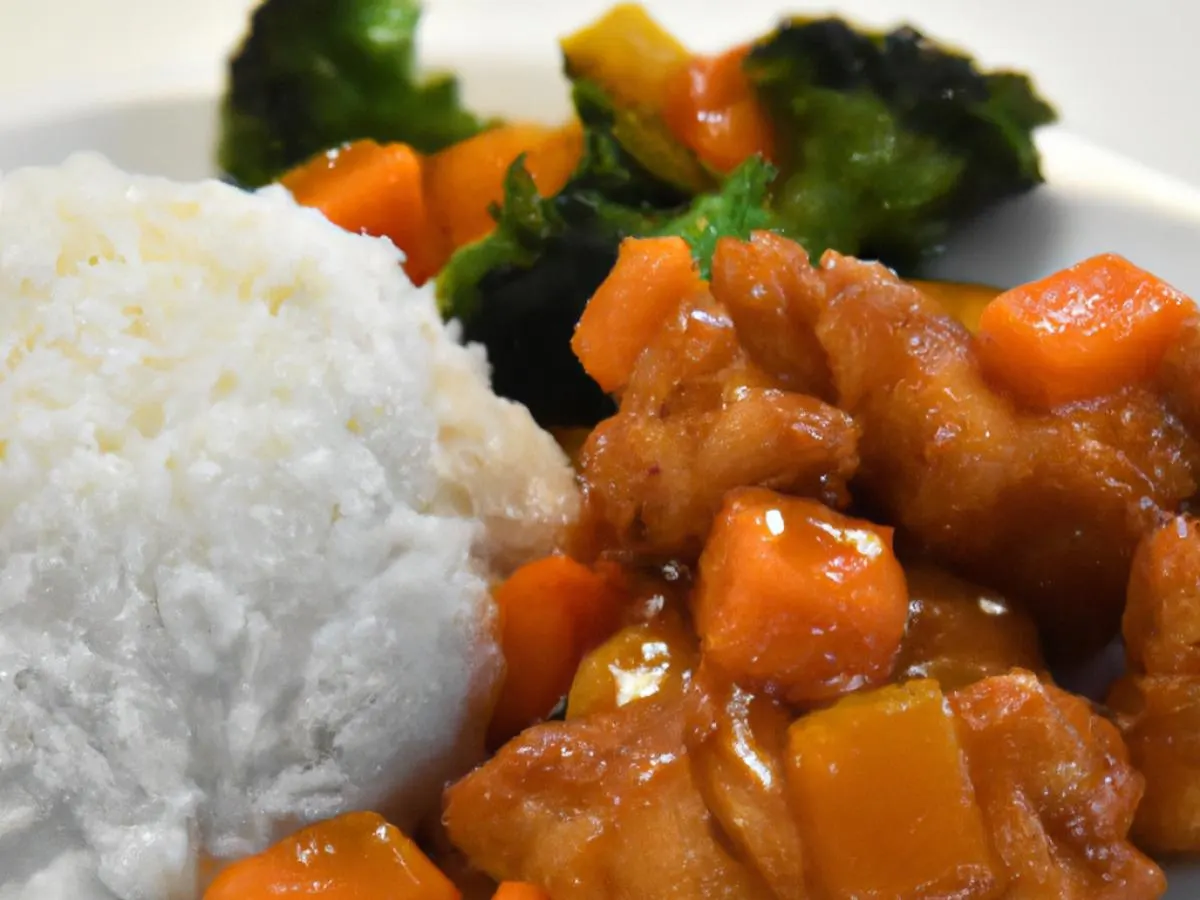 Orange Chicken With White Rice and Veggies Orange Chicken With White Rice and Veggies