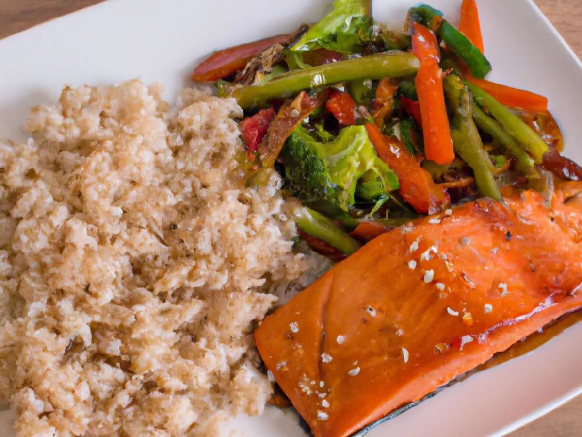 Teriyaki Salmon With Brown Rice and Veggies Teriyaki Salmon With Brown Rice and Veggies