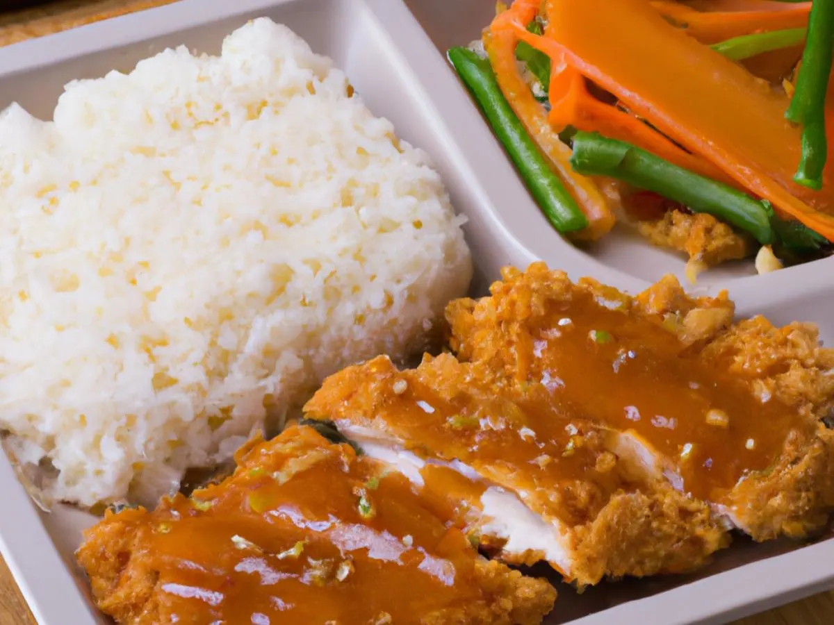 Chicken Katsu With White Rice and Veggies Chicken Katsu With White Rice and Veggies