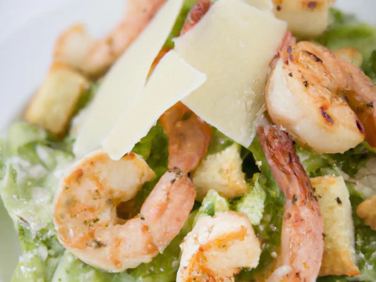 Caesar Salad with Grilled Shrimp and Lemon Oil & Pita Caesar Salad with Grilled Shrimp and Lemon Oil & Pita