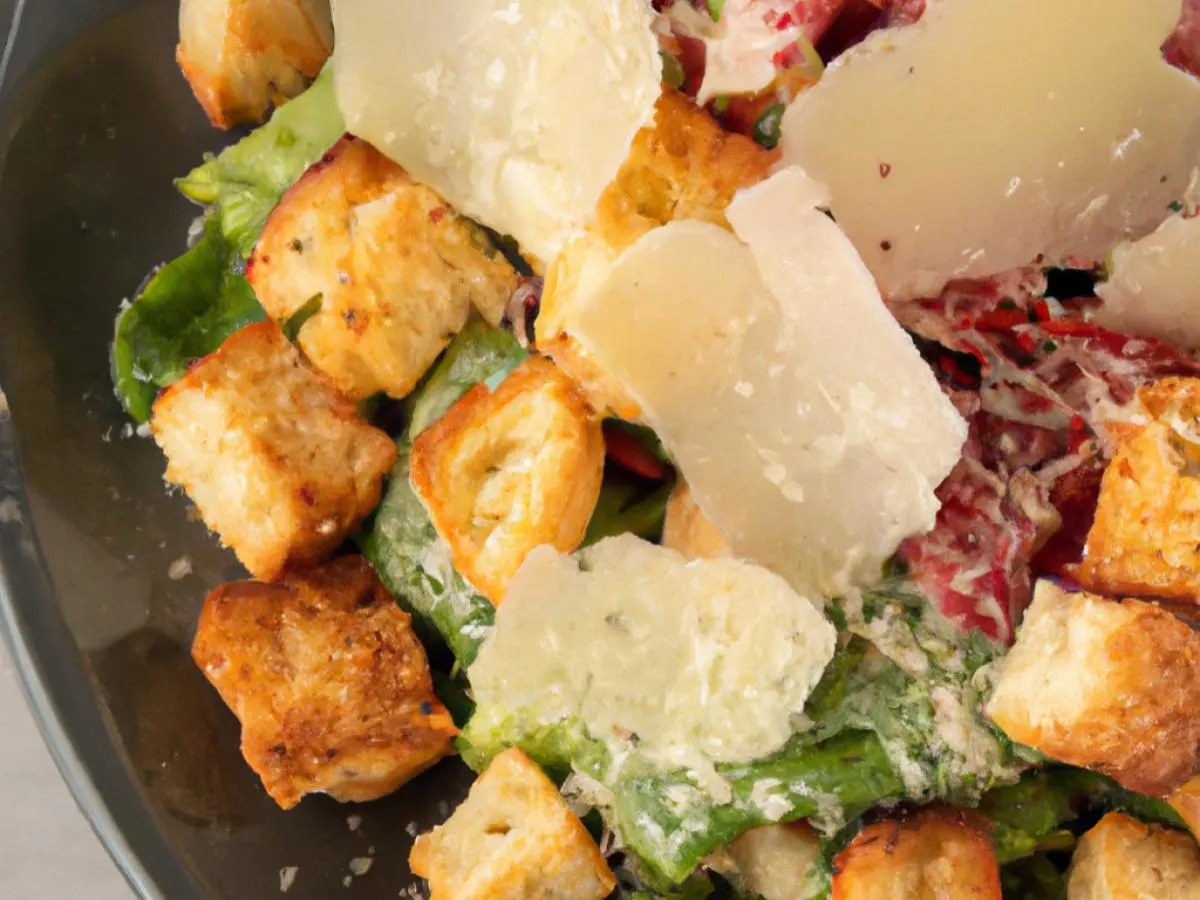Traditional Caesar Salad Hearts of Romaine, Parmesan Reggiano, Spicy Focaccia Croutons Traditional Caesar Salad Hearts of Romaine, Parmesan Reggiano, Spicy Focaccia Croutons