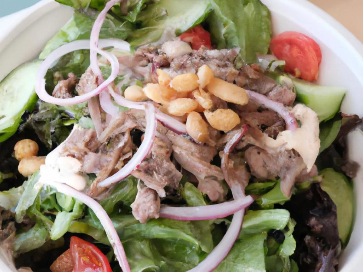 Individual Mediterranean Salad with Lamb and Beef Gyro Meat (Dairy-Free) Individual Mediterranean Salad with Lamb and Beef Gyro Meat (Dairy-Free)