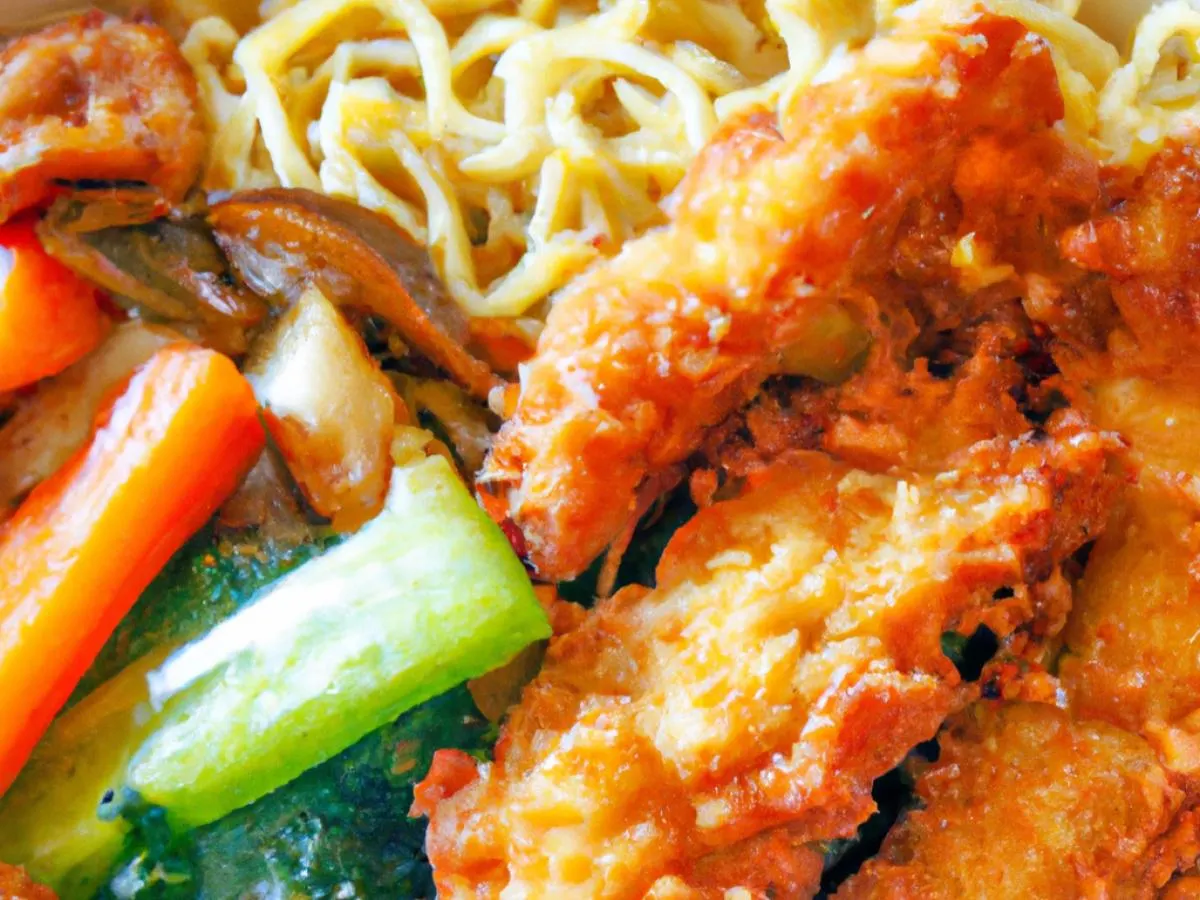 Chicken Katsu With Yakisoba Noodles and Veggies Chicken Katsu With Yakisoba Noodles and Veggies