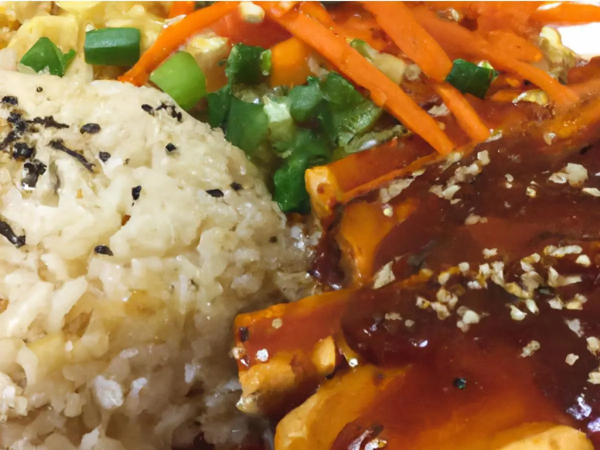 Spicy Tofu Teriyaki With Fried Rice and Veggies Spicy Tofu Teriyaki With Fried Rice and Veggies