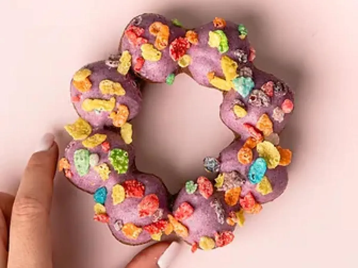 Taro Pebbles Donut Taro Pebbles Donut