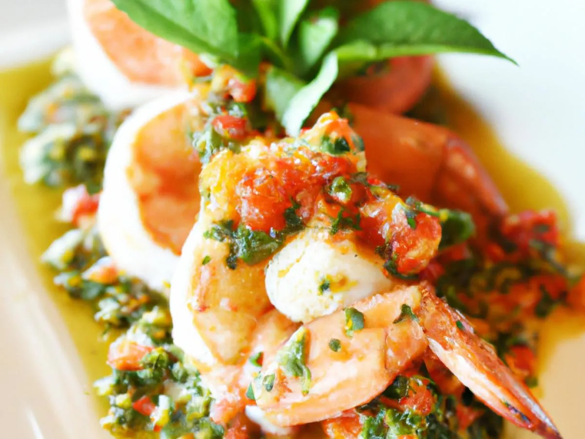 Grilled shrimp with herb salsa
