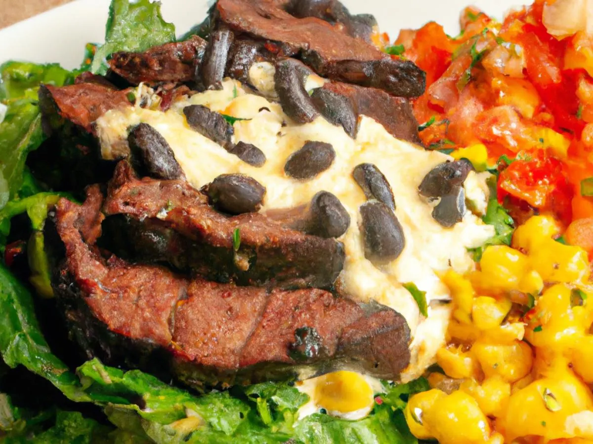 Grilled Steak & Diablo Salsa Salad Bowl
