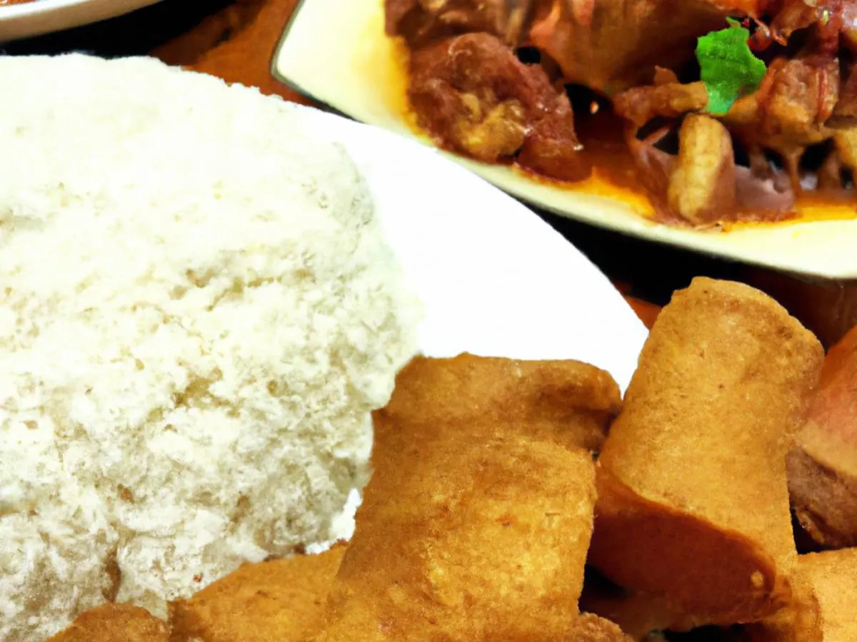 Marinated Pig Feet & Crispy Tofu served with White Rice Marinated Pig Feet & Crispy Tofu served with White Rice