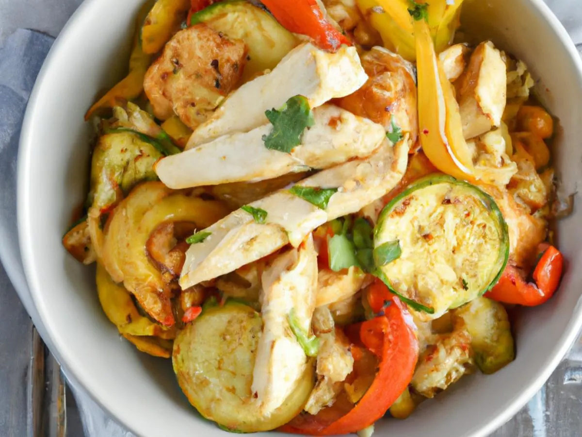 Light Carb Chicken Fajitas Bowl with Cauliflower Rice & Mixed Roasted Vegetables Light Carb Chicken Fajitas Bowl with Cauliflower Rice & Mixed Roasted Vegetables