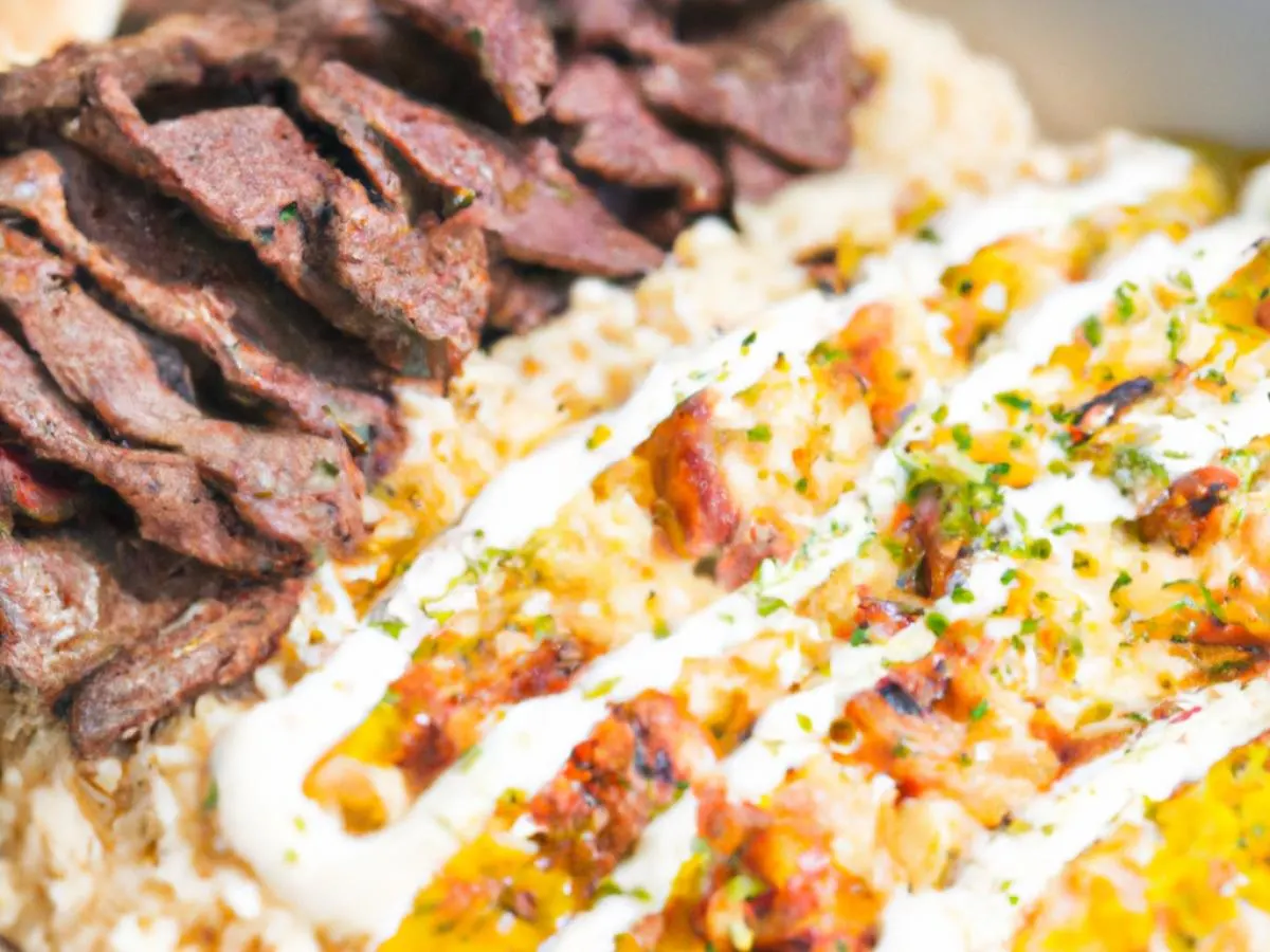 Grilled Beef Gyro With Koshari Rice and Hummus Grilled Beef Gyro With Koshari Rice and Hummus