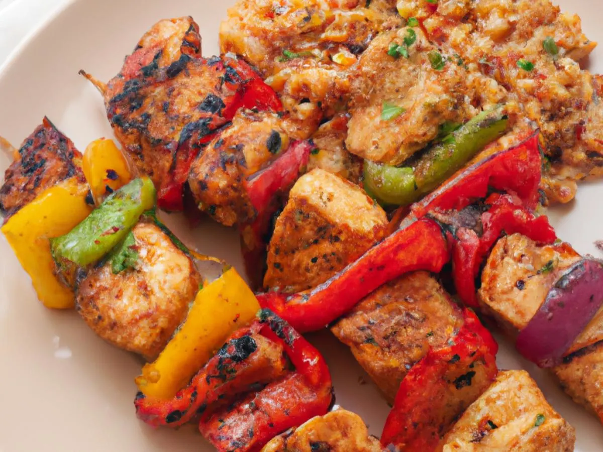 Chicken Kebabs With Israeli Cous Cous and Tzatziki Chicken Kebabs With Israeli Cous Cous and Tzatziki