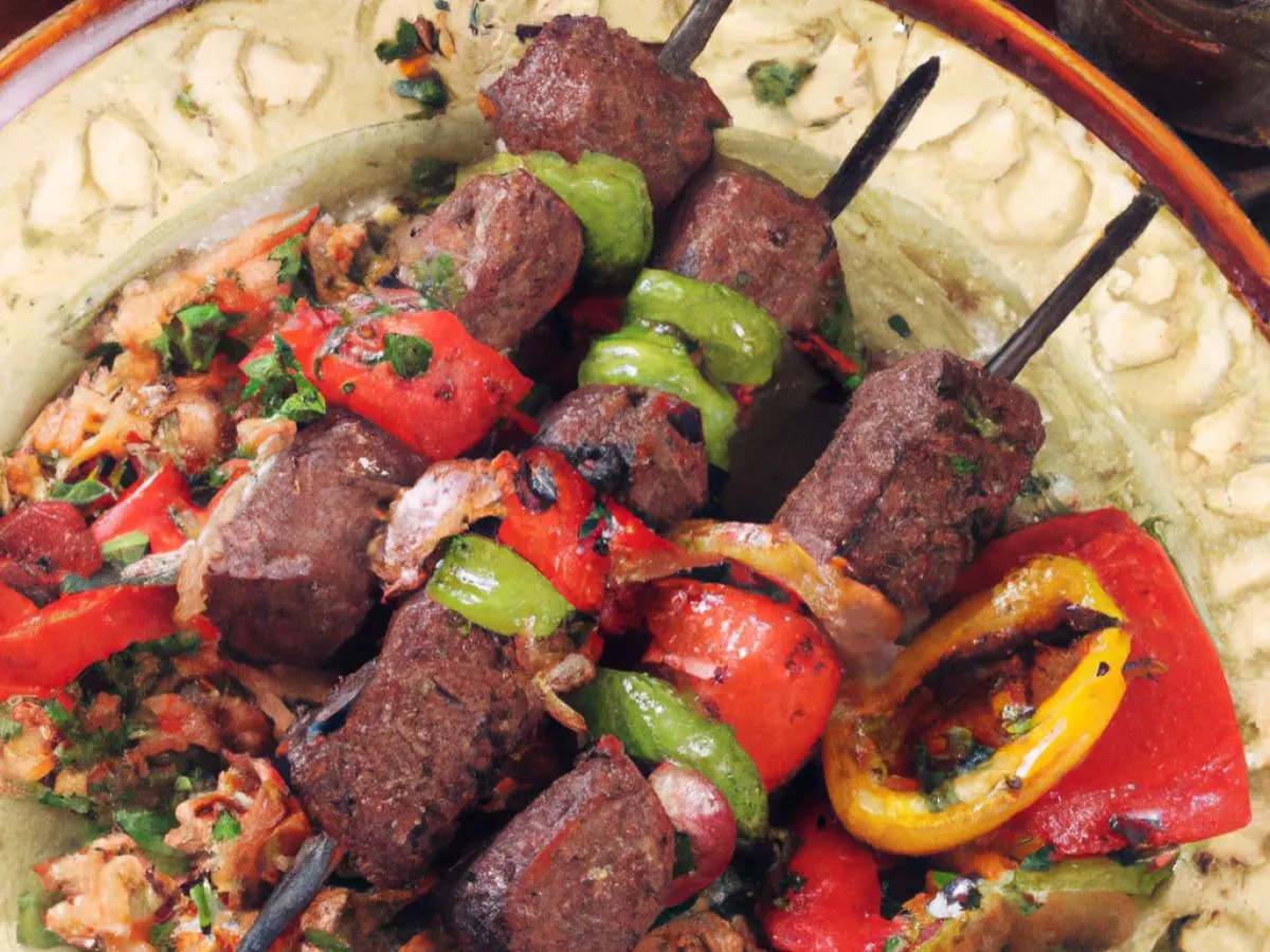 Beef Kebabs With Israeli Cous Cous and Tzatziki Beef Kebabs With Israeli Cous Cous and Tzatziki
