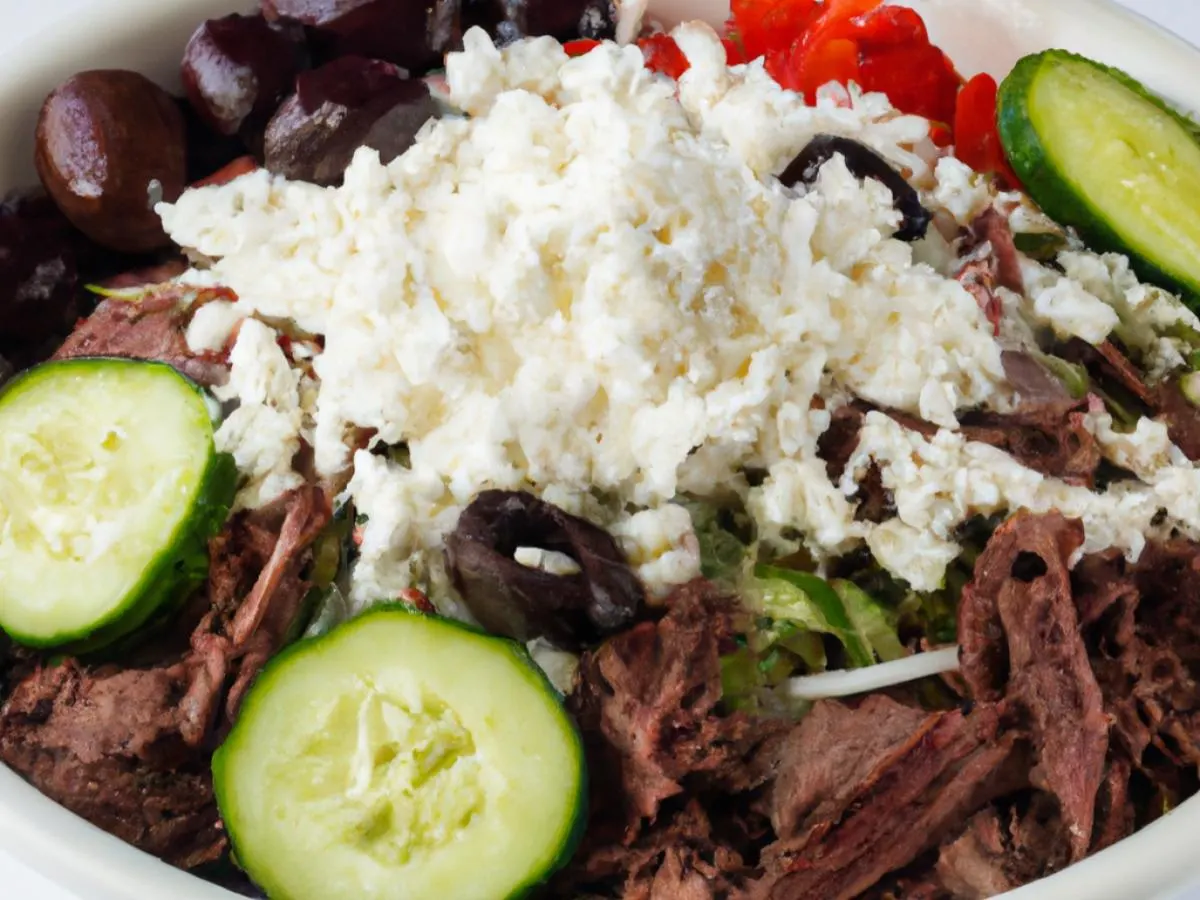 Greektown Bowl With Braised Beef Greektown Bowl With Braised Beef