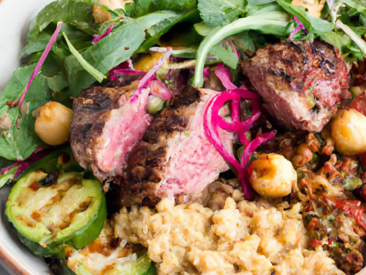 Falafel & Quinoa Bowl With Grilled Steak Falafel & Quinoa Bowl With Grilled Steak