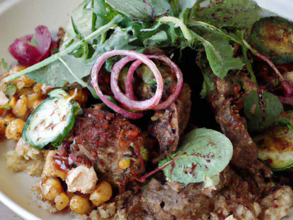 Halal Falafel & Quinoa Bowl With Spicy Braised Lamb Halal Falafel & Quinoa Bowl With Spicy Braised Lamb