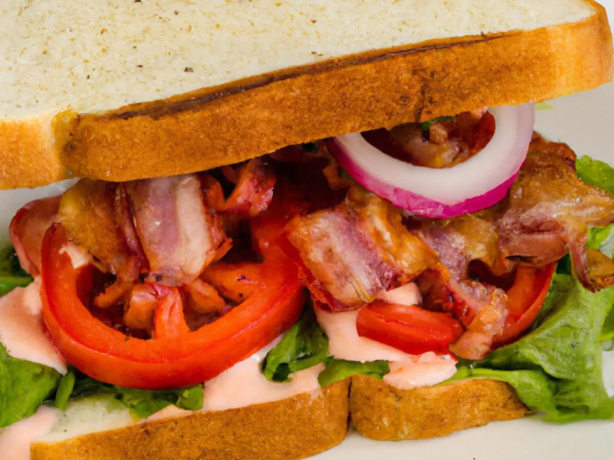 Bacon Sandwich on White Boxed Meal with Apple Slaw Bacon Sandwich on White Boxed Meal with Apple Slaw