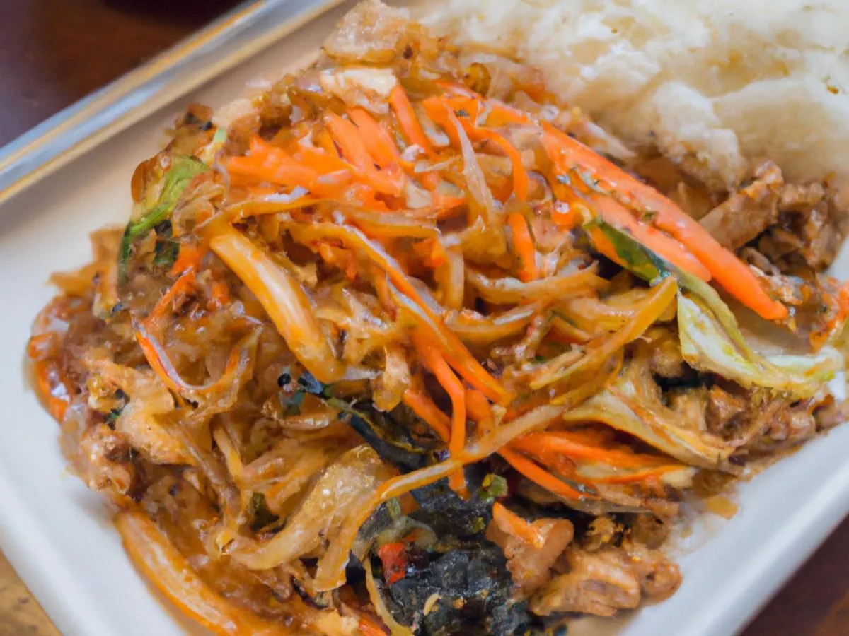 Spicy Pork Japchae Plate Spicy Pork Japchae Plate