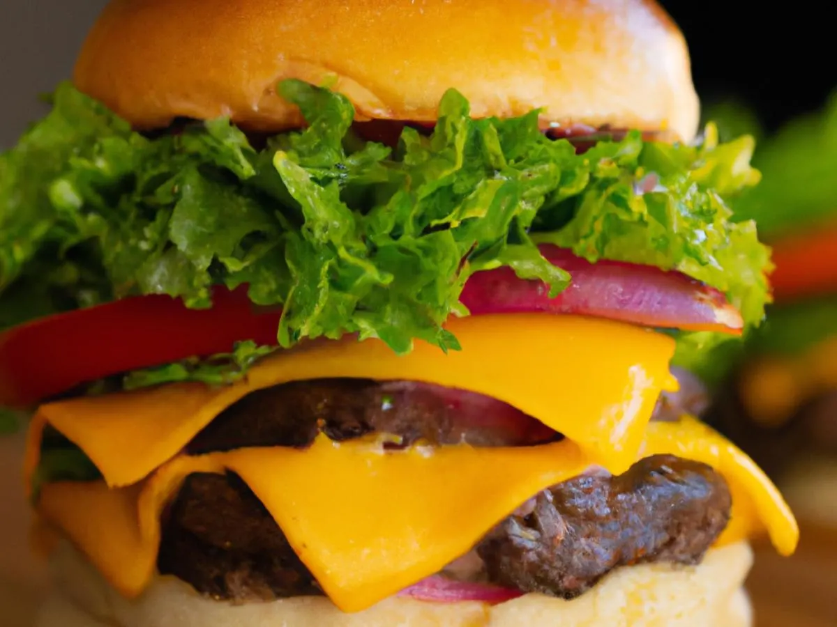 Double Cheeseburger with Salad Double Cheeseburger with Salad