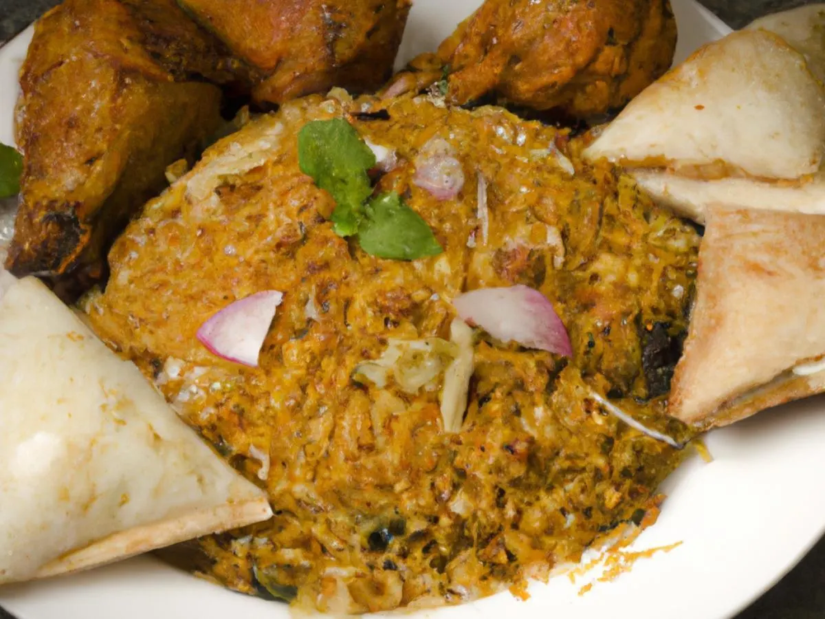 Chicken Biryani with Vegan Samosa Chicken Biryani with Vegan Samosa