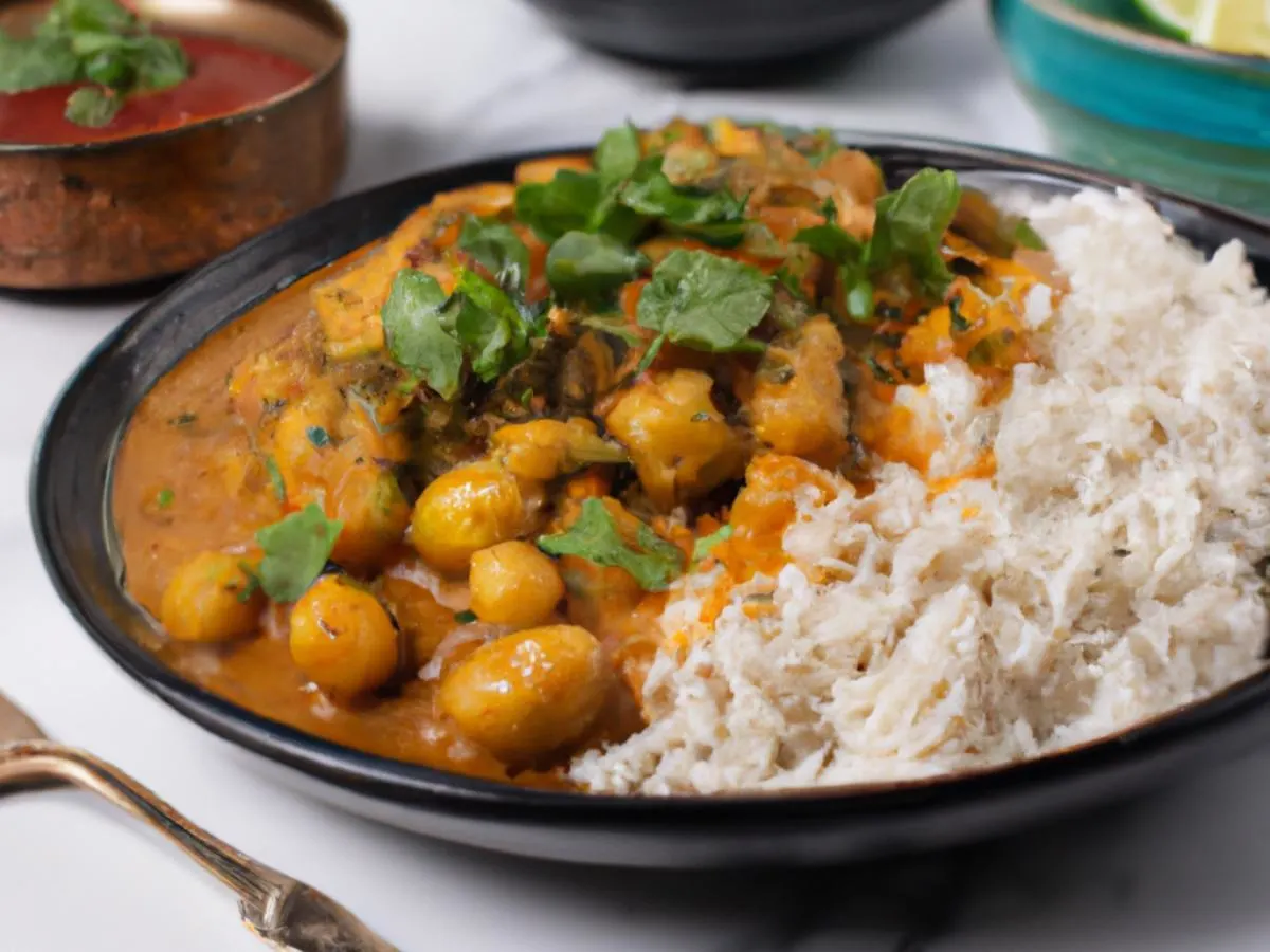Vegan Chana Masala with Basmati Rice and Aloo Gobi Vegan Chana Masala with Basmati Rice and Aloo Gobi