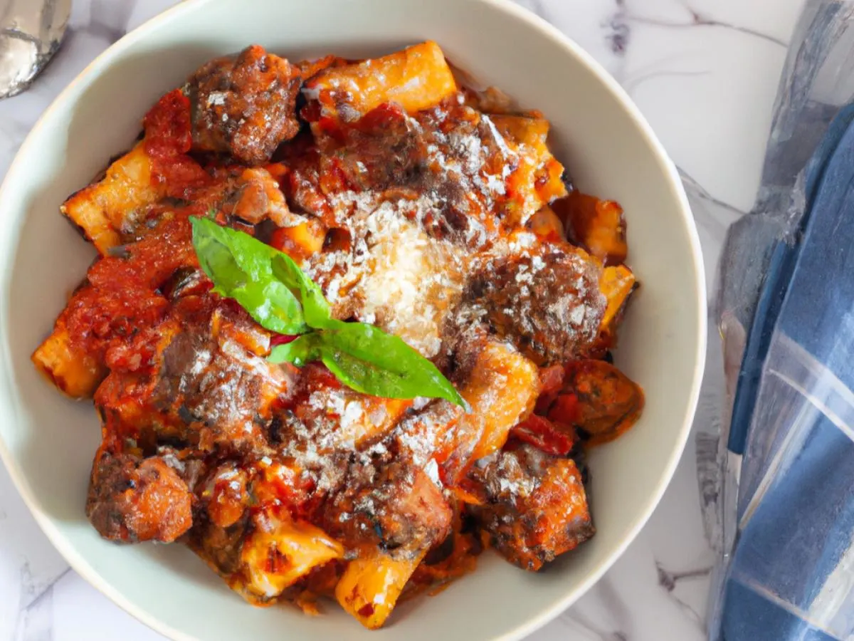 Small Pasta Marinara with Meatballs