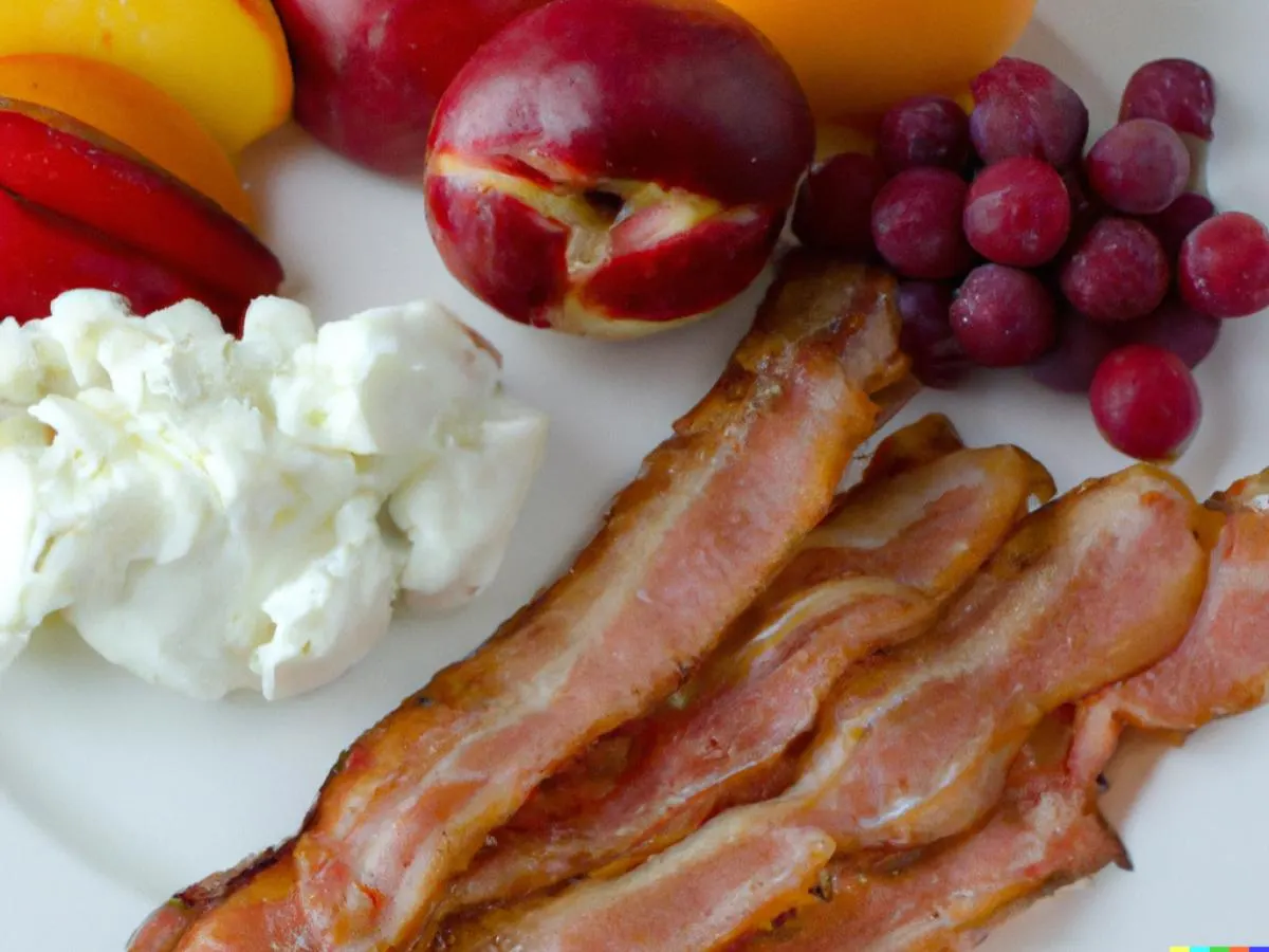 Egg Whites and Turkey Bacon Box with Fruits