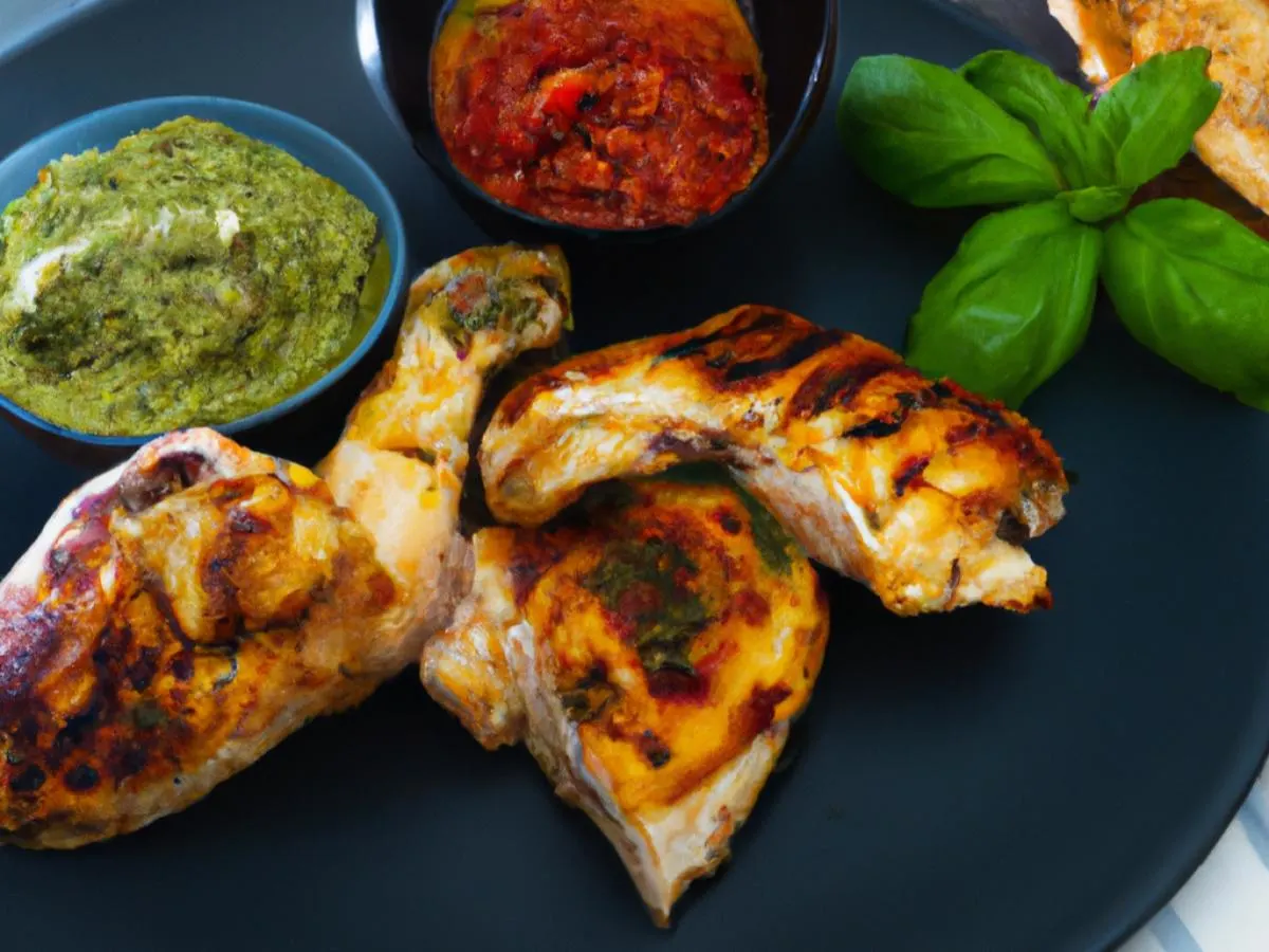 Grilled chicken with sundried tomato pesto