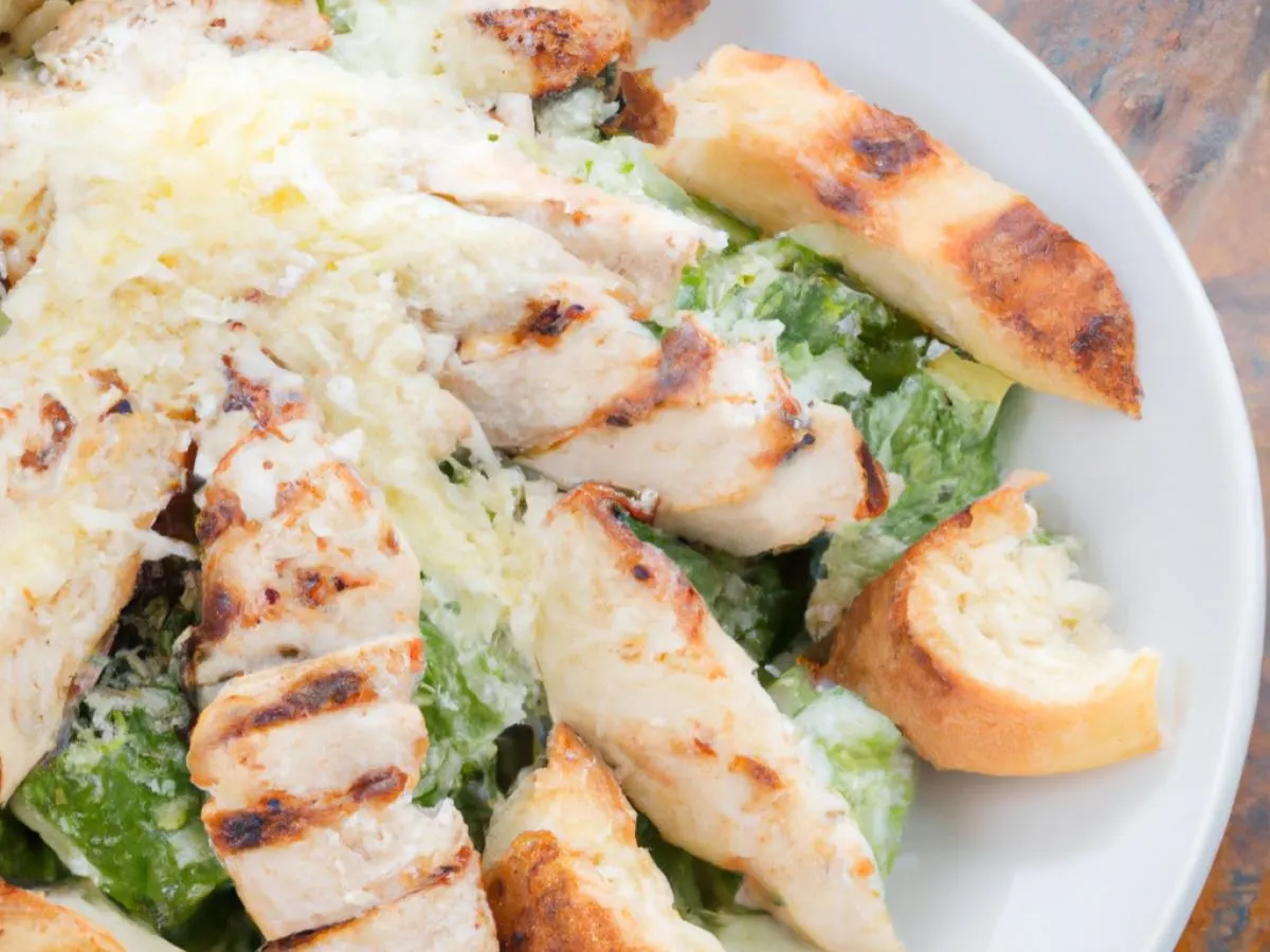 Caesar Salad with Chicken Souvlaki and Oil Balsamic & Pita Caesar Salad with Chicken Souvlaki and Oil Balsamic & Pita