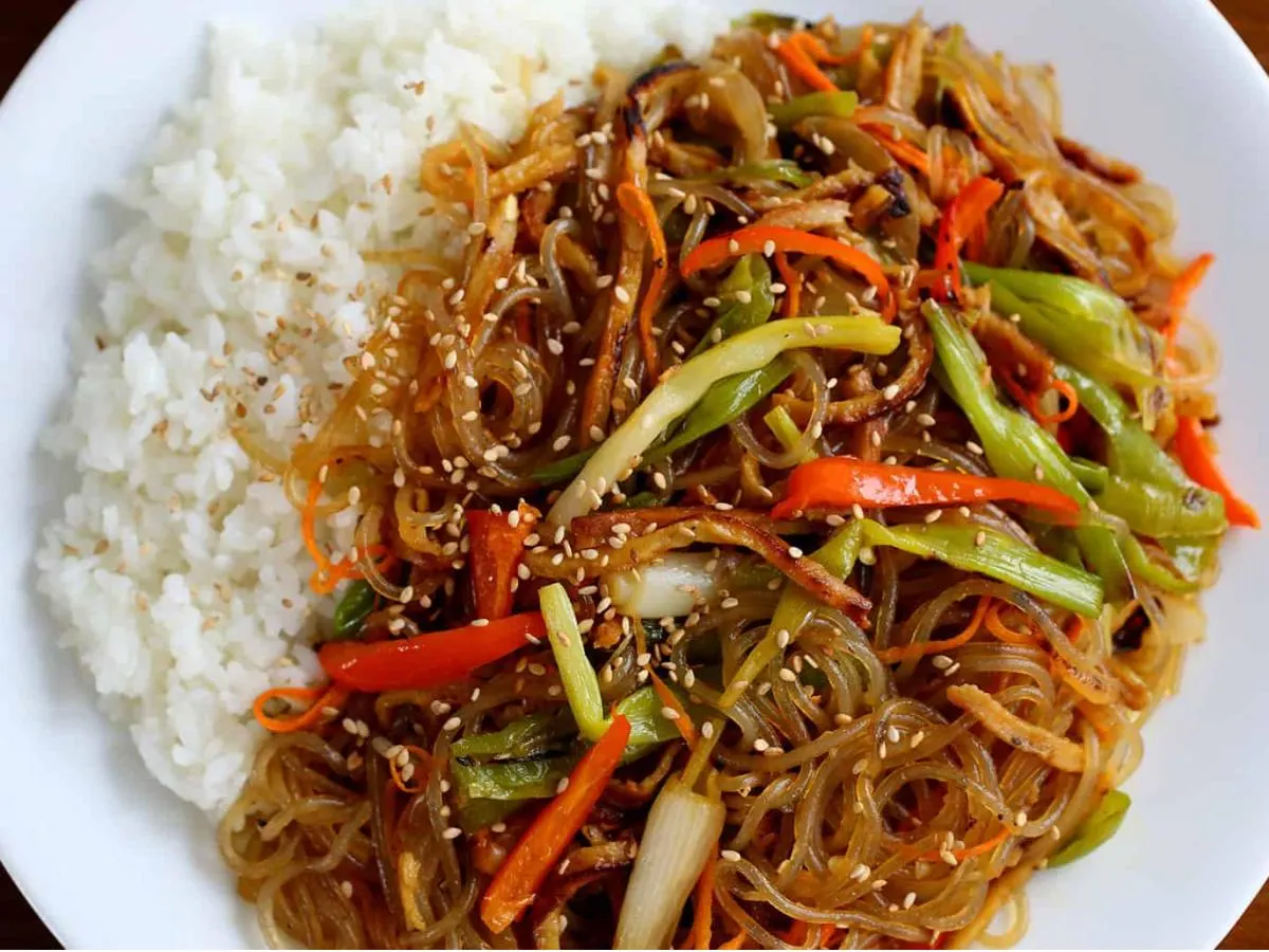 Vegetable Japchae Plate Vegetable Japchae Plate