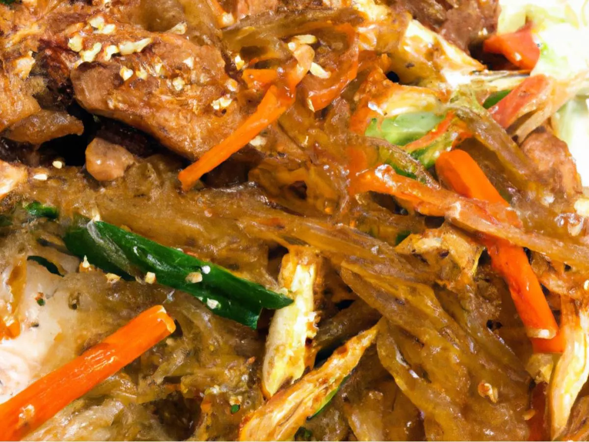 Allergen Free Pork Japchae Plate Allergen Free Pork Japchae Plate