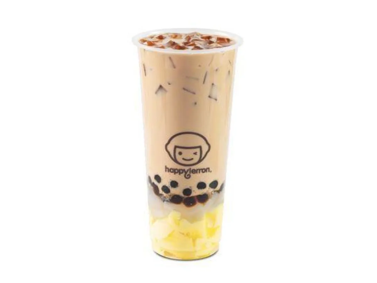 Milk Tea with Boba Pudding and Lychee Jelly [16 oz full sweet]