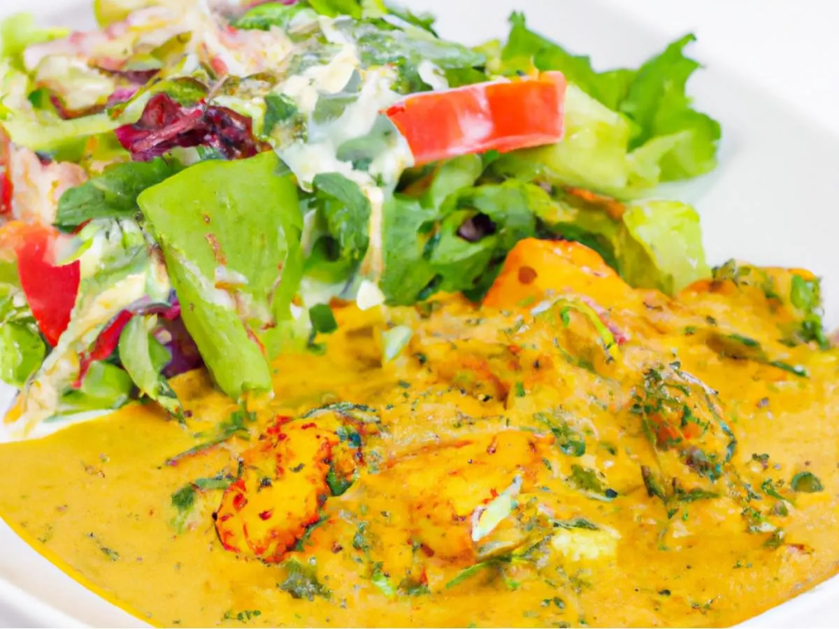 Light Carb Chicken Tikka Masala with Mixed Vegetable Curry & Mixed Green Salad Light Carb Chicken Tikka Masala with Mixed Vegetable Curry & Mixed Green Salad