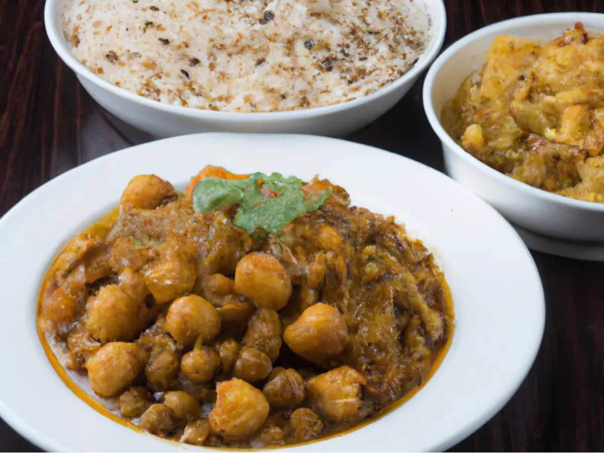 Chana Masala with Aloo Gobi and Mutter Pulao Chana Masala with Aloo Gobi and Mutter Pulao