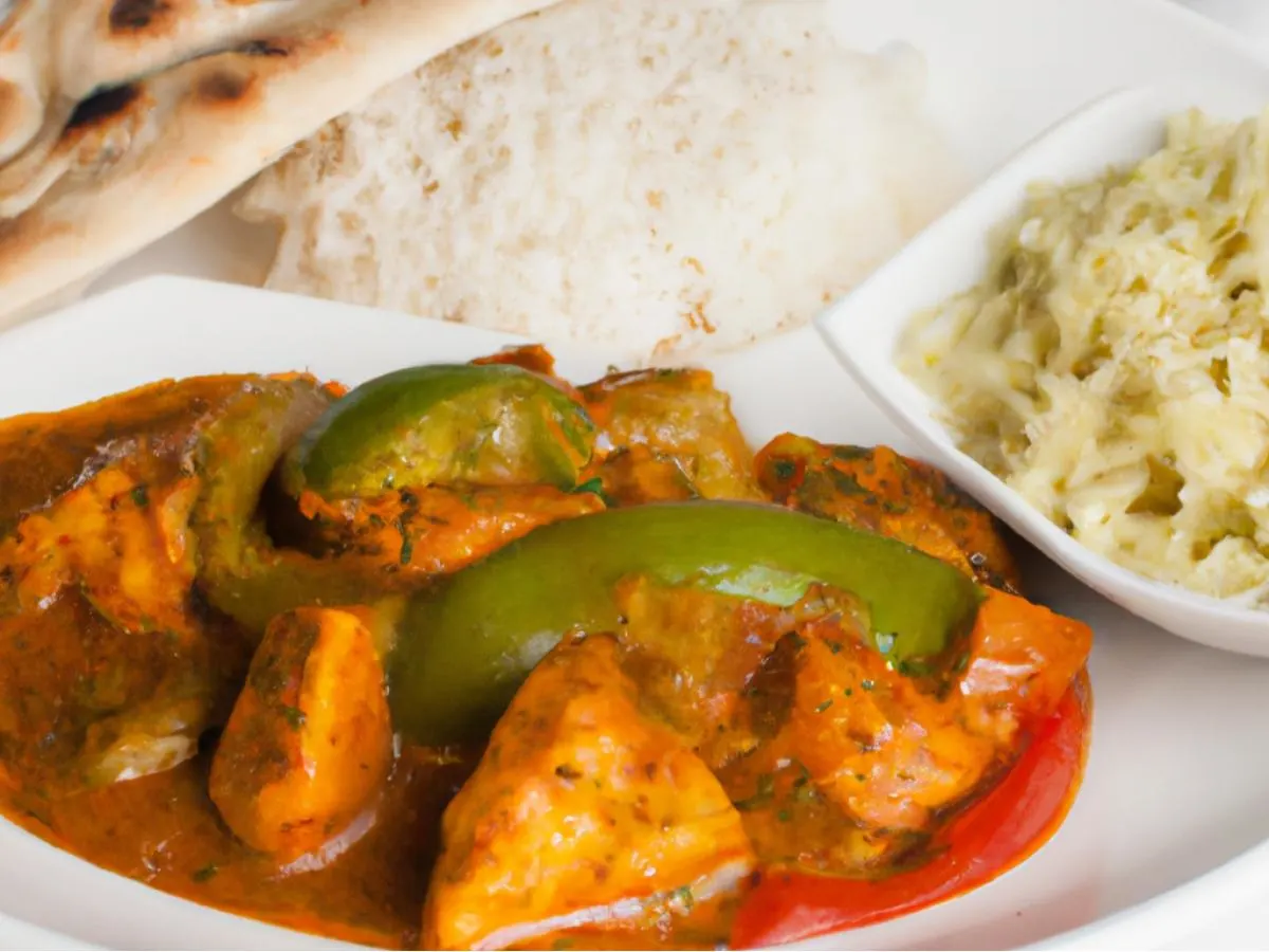 Chicken Tikka Masala with Mixed Vegetable Curry, Basmati Rice, and Naan Chicken Tikka Masala with Mixed Vegetable Curry, Basmati Rice, and Naan