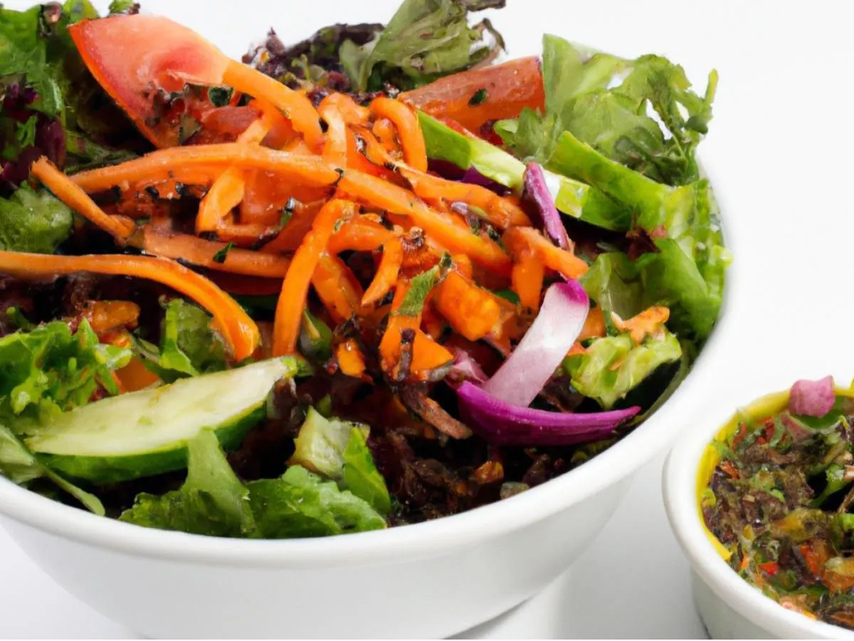 Individual Box: Mixed Green Salad with Spicy Green Salsa Dressing