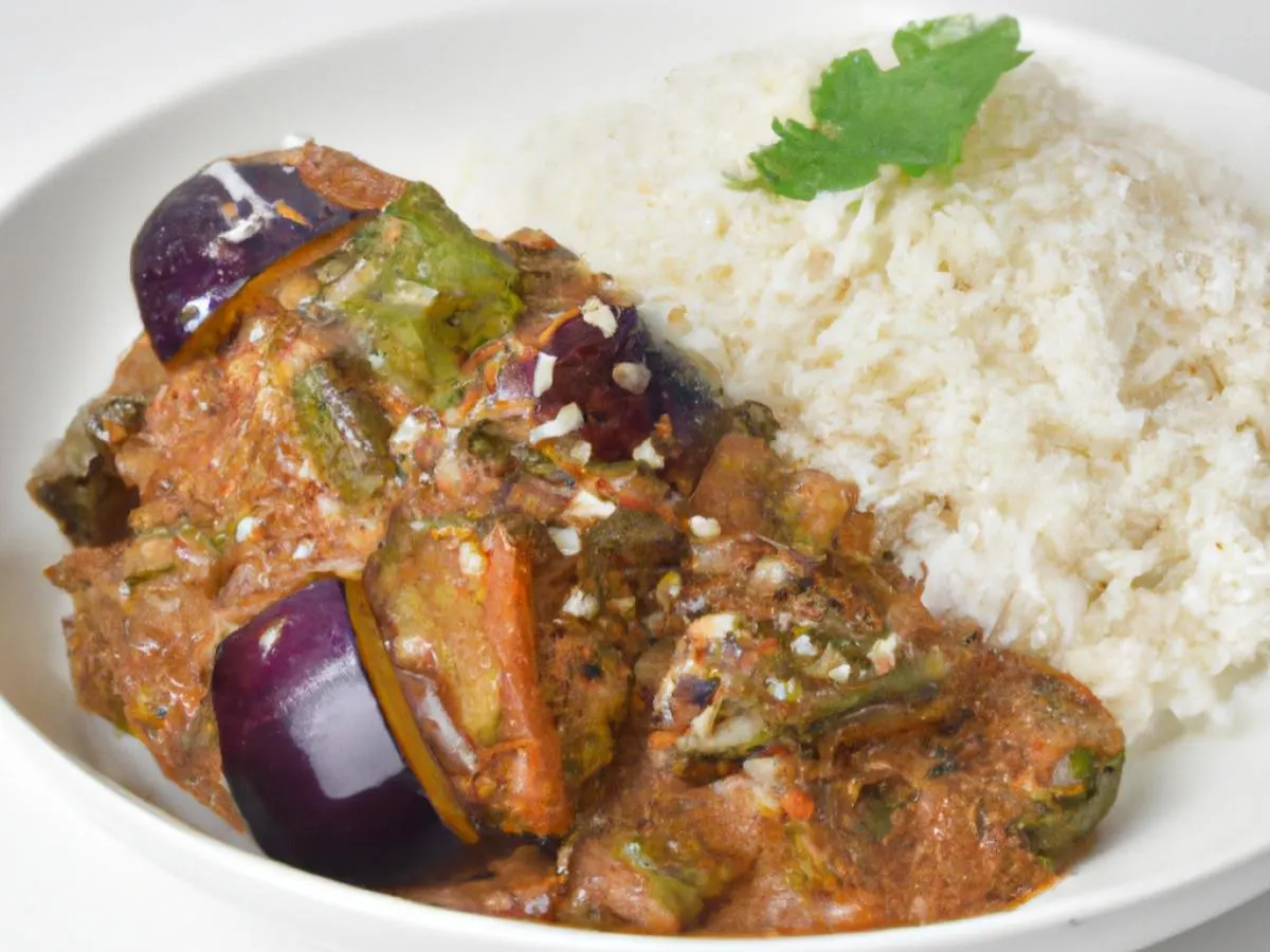 Bagara Beigan, White Rice & Channa Masala [16oz]