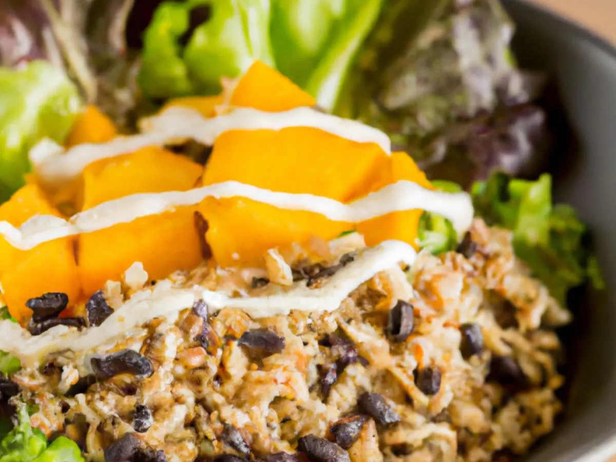 Ginger Butternut Squash Burrito Bowl with Black Beans and Chipotle Mayo Ginger Butternut Squash Burrito Bowl with Black Beans and Chipotle Mayo