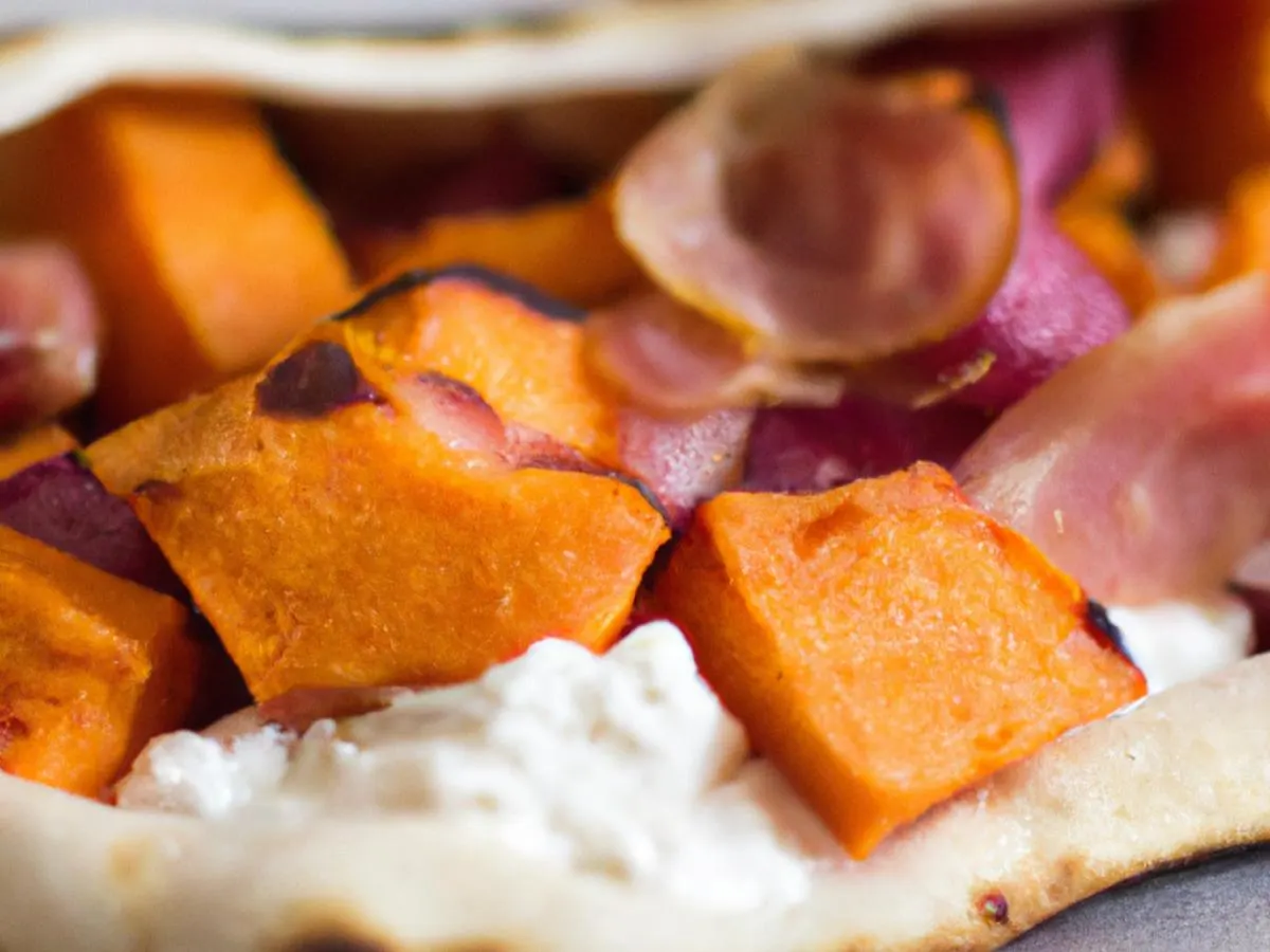 Sweet Potato, Goat Cheese, and Bacon Flatbread Sweet Potato, Goat Cheese, and Bacon Flatbread
